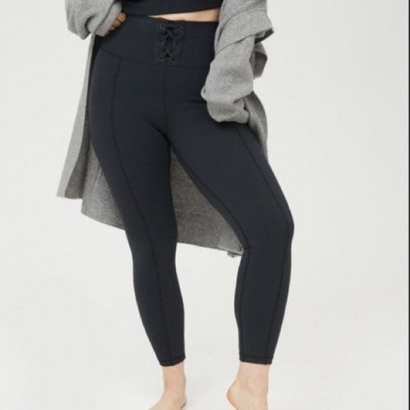 aerie Pants & Jumpsuits | Offline Ribbed High Waisted Lace Up Legging | Poshmark